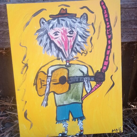 Possum Playing Guitar painting - Picture 12 of 12